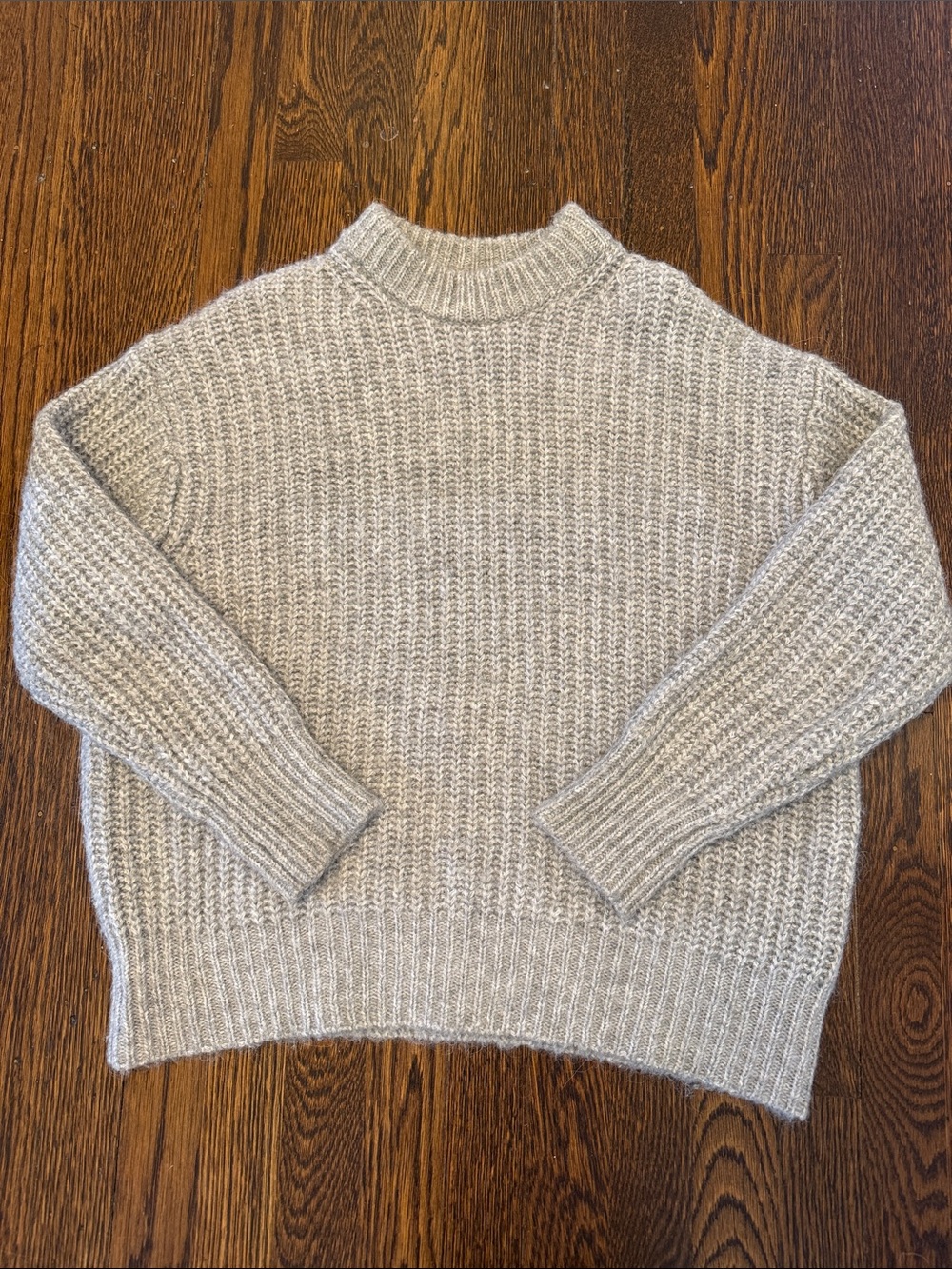 Zara Heather Gray Chunky Knit Sweater